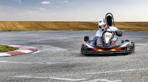 Man in a go kart